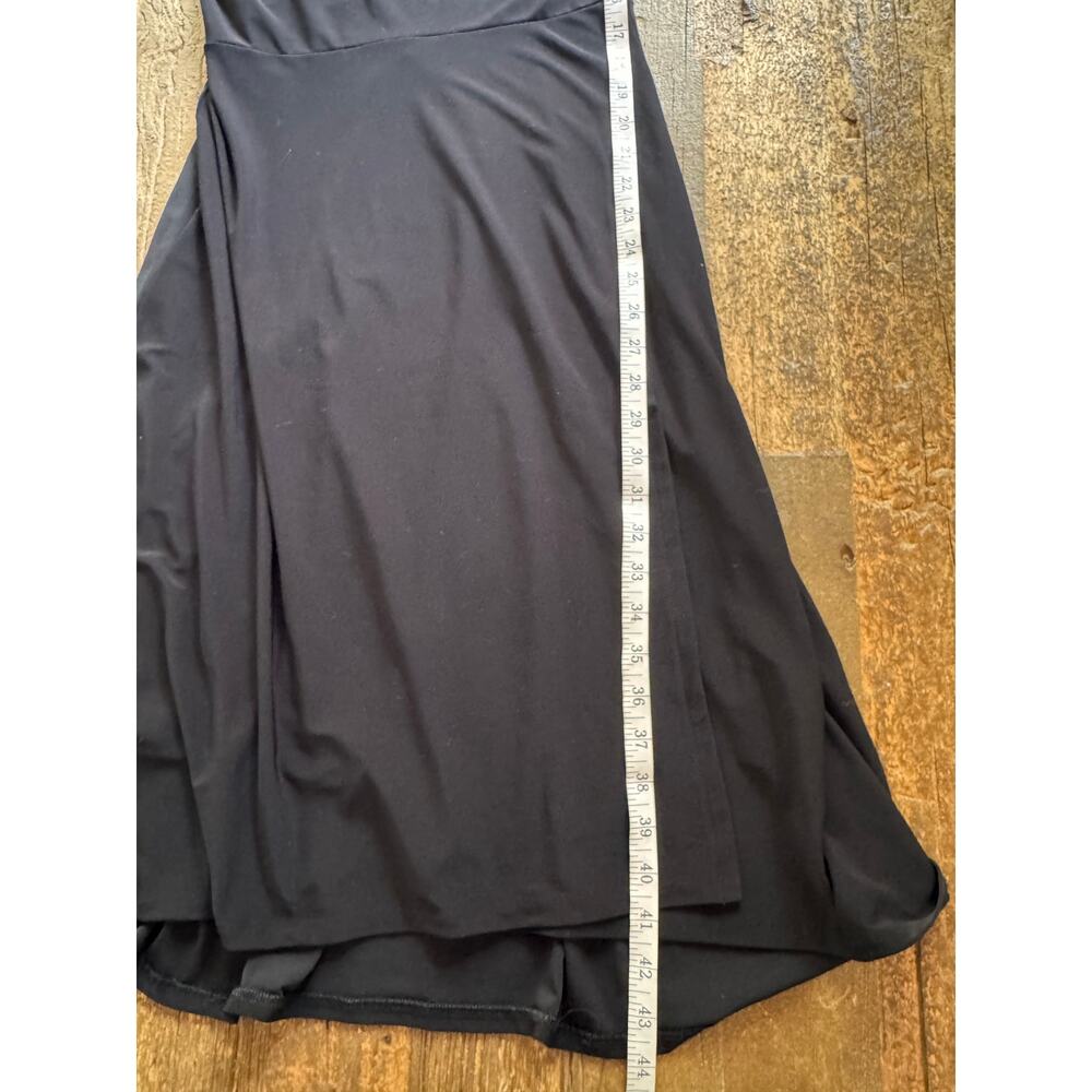 White House Black Market Black Faux Wrap Short Sleeve Dress Size 4 - Picture 7 of 9